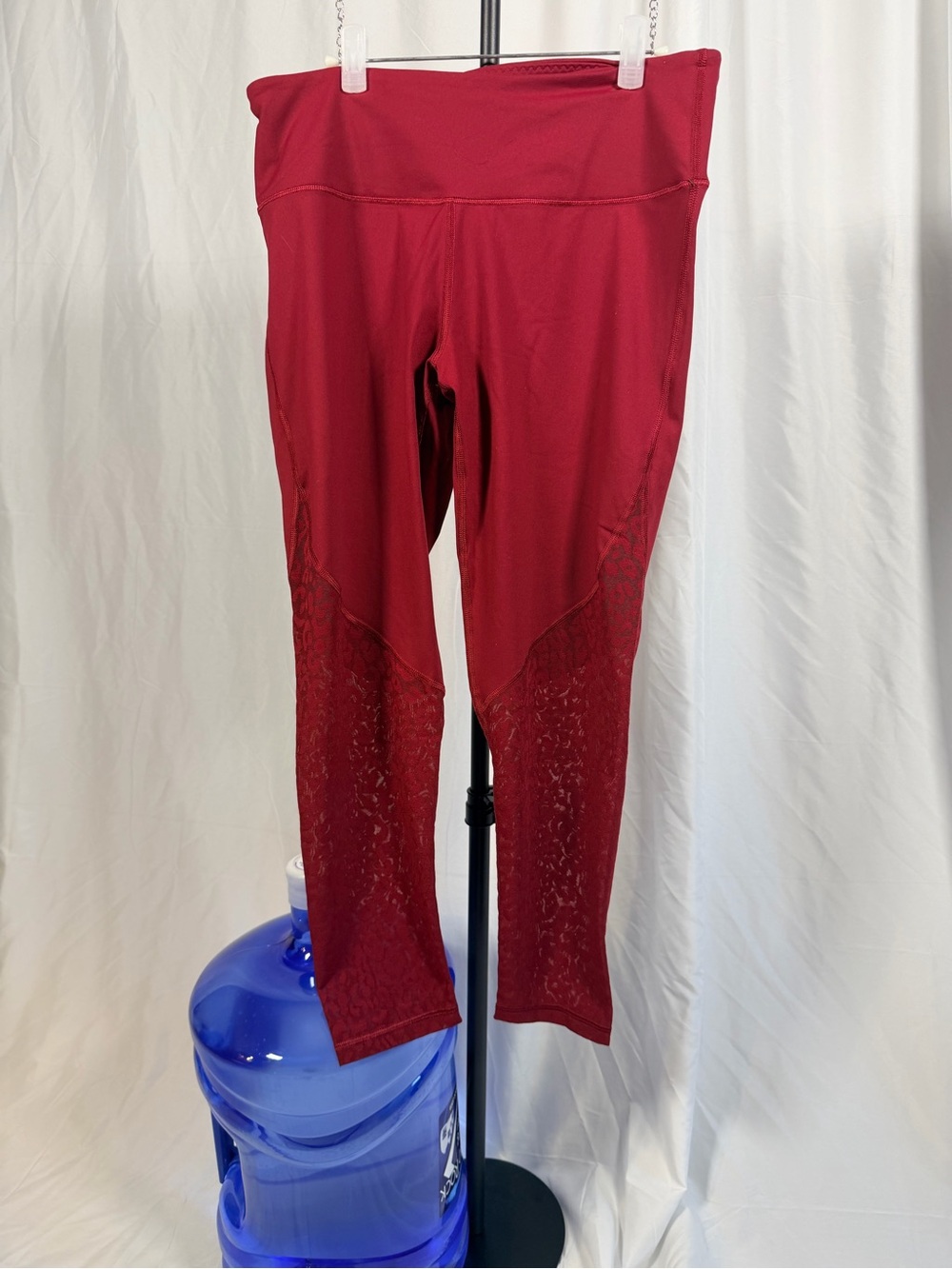 Victoria’s Secret Sport Leopard Lace High-Waist Burgundy Leggings